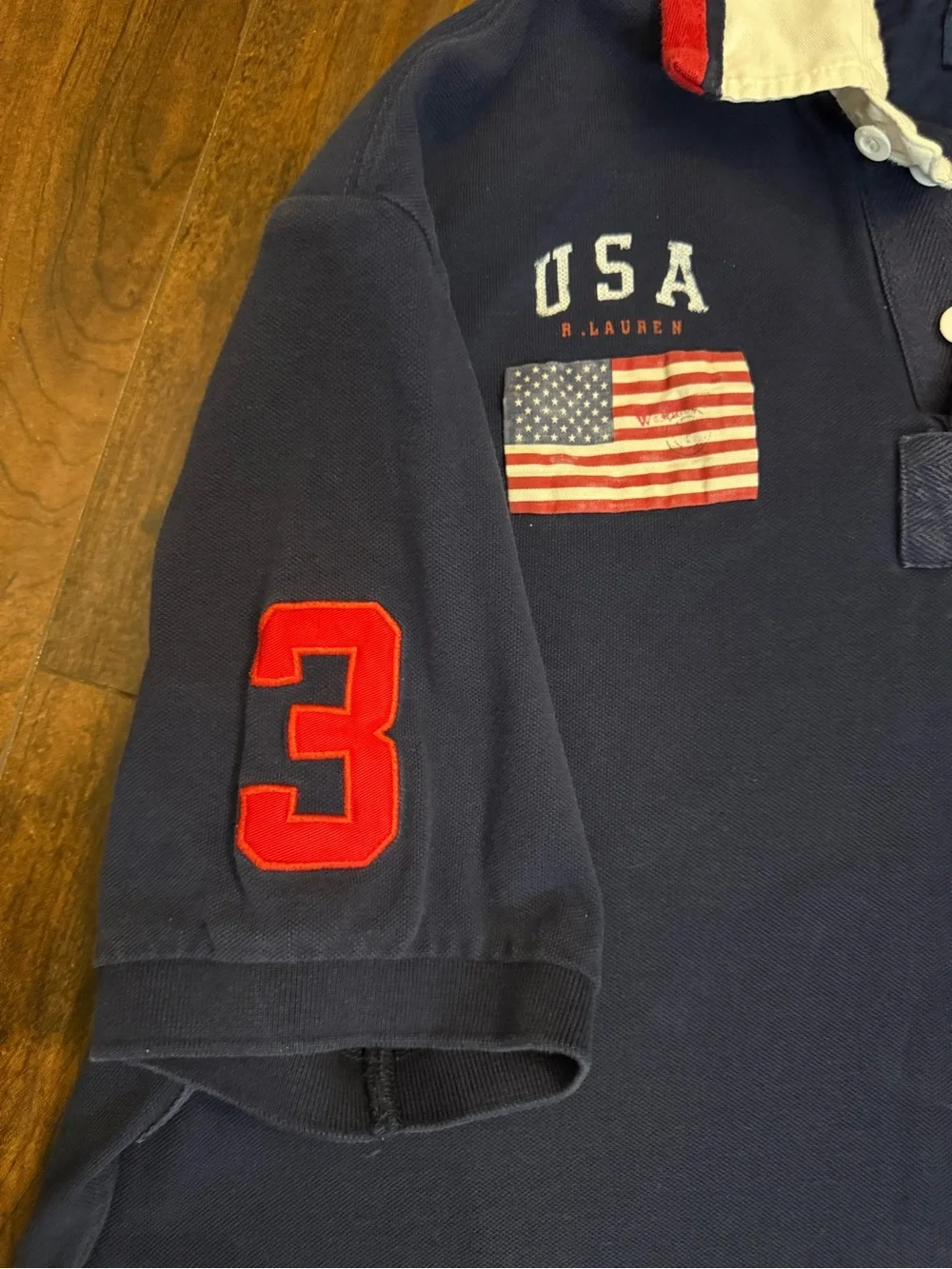 Polo Ralph Lauren Big Pony USA flag rugby-style polo shirt Size XXL